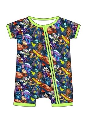 BAMBOO Navy Space Character exclusive design shorty with Lime Trim